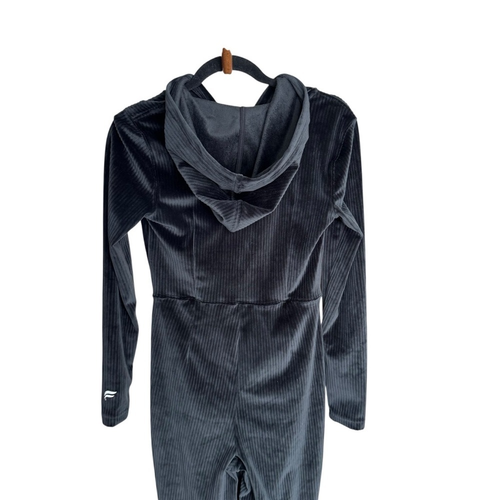 Fabletics - NWTPlush Rib Hooded Jumpsuit Zip Front Flare Leg Lounge Sz Xs - Picture 6 of 7